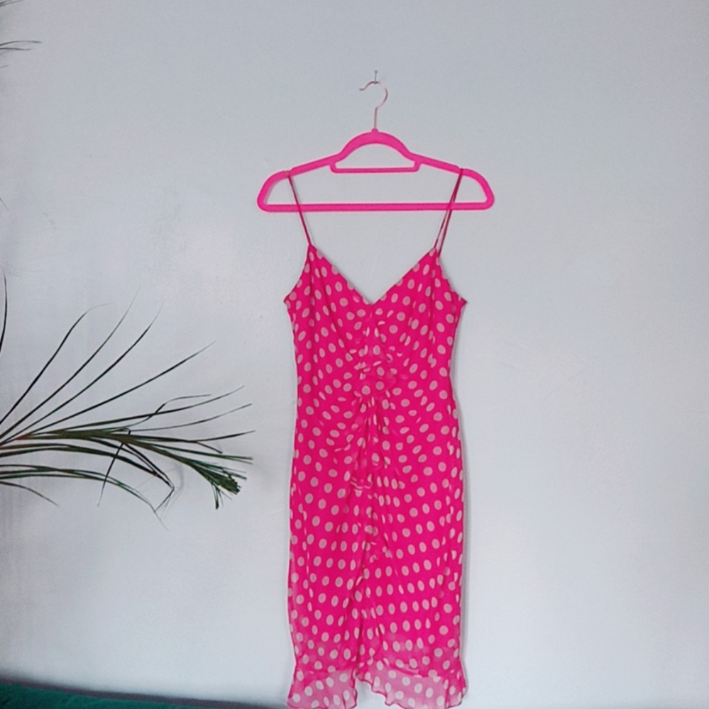 DAVID MEISTER SIZE 8 PINK SILK DRESS